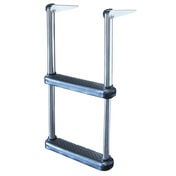 Telescoping Drop Ladder With Plastic Steps, 2-Step