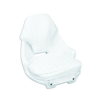 Moeller Heavy Duty Economy Boat Helm Seat, Cushion, and Mounting Plate Set  (17.5 x 15.625 x 16.25, White)