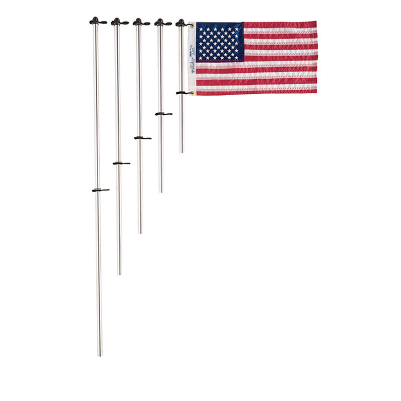 Flag Pole with Charlevoix Flag Clips 3/4" diameter 18" flag staff image number 1