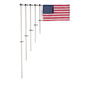 Flag Pole with Charlevoix Flag Clips 3/4" diameter 18" flag staff