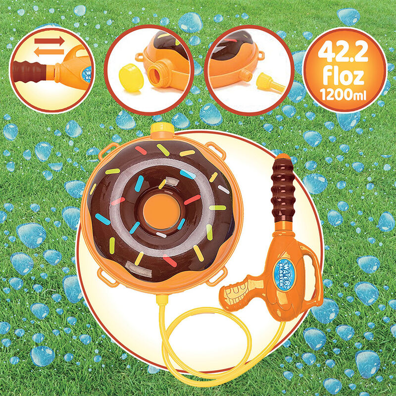 Splash Buddies Water Blaster Backpack, Chocolate Donut image number 4