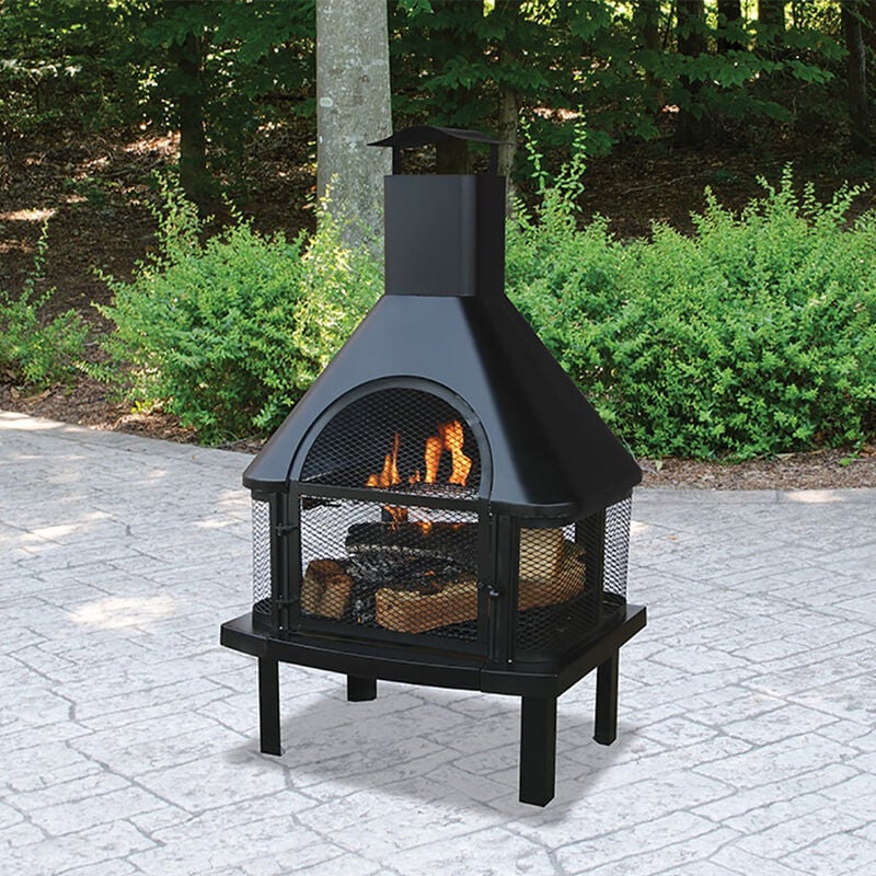 Endless Summer Black Wood-Burning Outdoor Fire Pit with Chimney image number 2