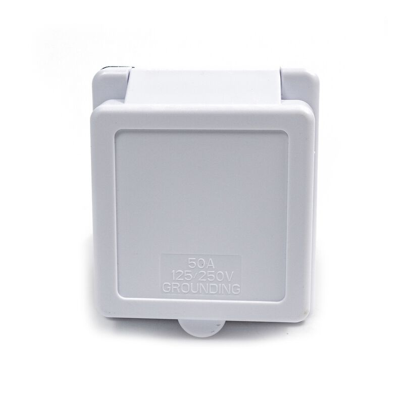 Electric World White 50A RV Inlet  image number 4