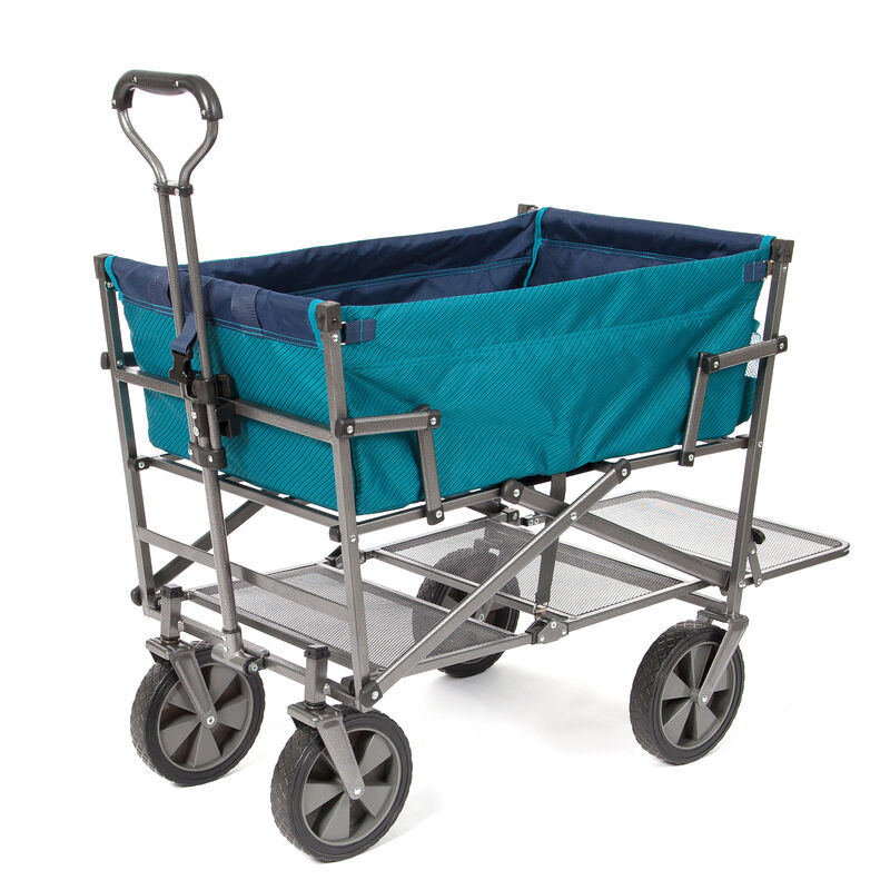 Collapsible Double Decker Outdoor Utility Wagon, Teal image number 2