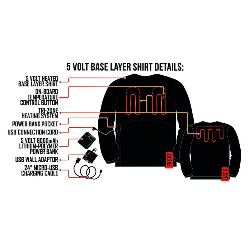 Temp360 Men's 5V Battery Heated Base Layer Shirt image number 6