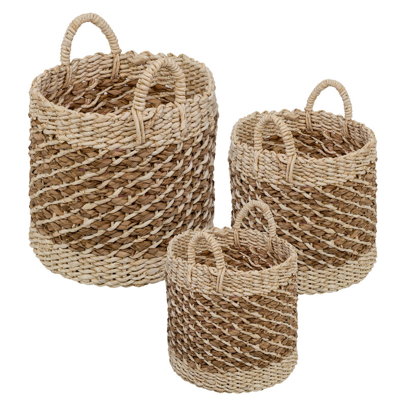 Honey Can Do Coastal Collection Nesting Tea-Stained Woven Baskets, Set of 3 image number 4