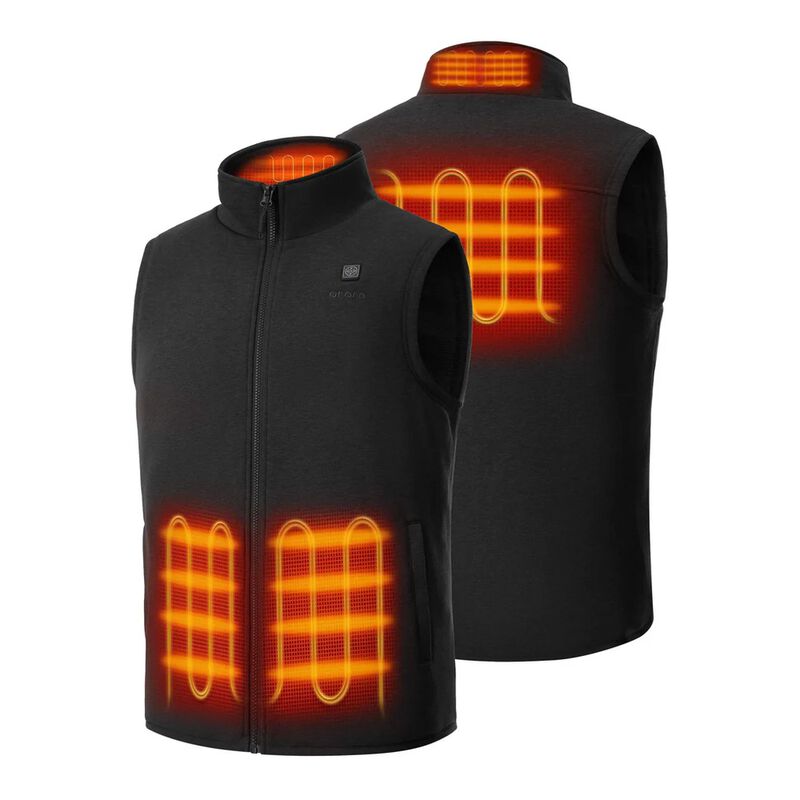 ORORO Men's Heated Fleece Vest with 4 Heating Zones image number 2