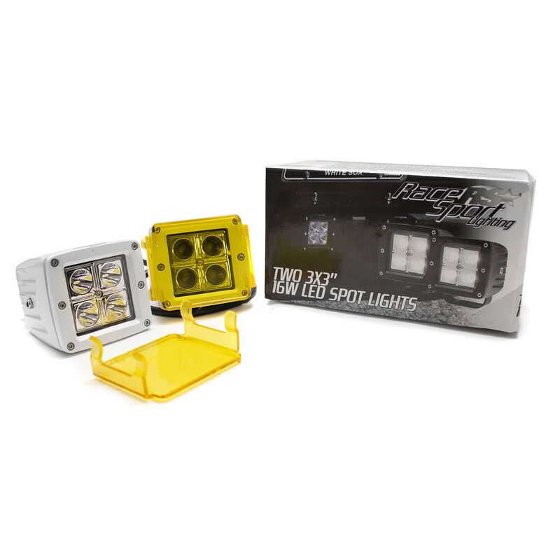 Race Sport Street Series 3” 4-LED Cube Spotlights – White, 2-Pack image number 1