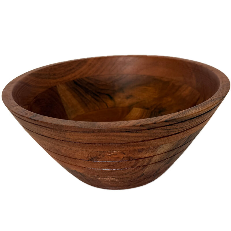 Art and Cook Acacia Wood 9 Inch Salad Bowl with 2 Salad Servers  image number 4