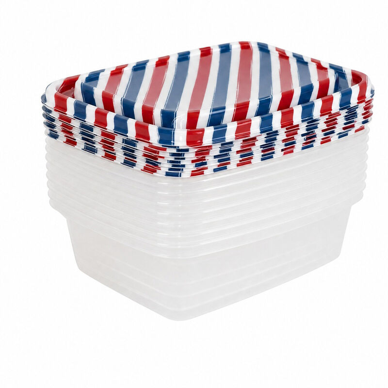 Cook w/ Color Red, White & Blue Striped Food Storage Containers image number 2