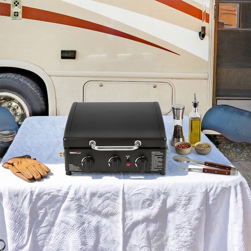 Royal Gourmet PD1503H Portable 3-Burner Propane Griddle with Hood image number 17