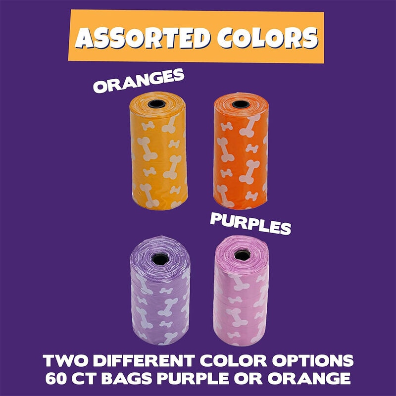 Logical Pet 4-Pack (15 bags each) Multicolor Pet Waste Bags image number 2