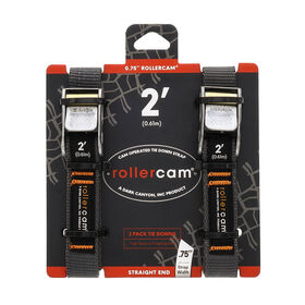Rollercam Straight End 0.75" Wide Tie-Downs, 2' Long, Set of 2