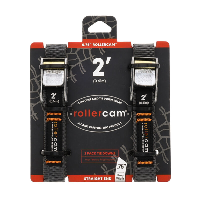 Rollercam Straight End 0.75" Wide Tie-Downs, 2' Long, Set of 2