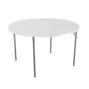 White Round Light Commercial Fold-in-Half Table, 48"