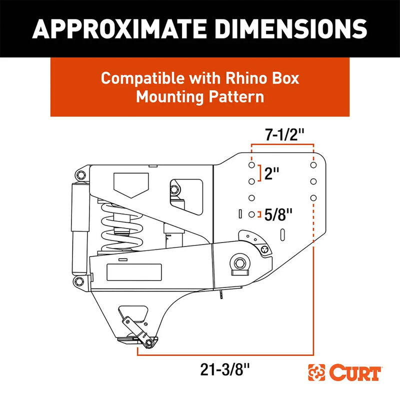 CURT Helux Coil-Spring Gooseneck Pin Box, 2,350 lbs. Pin Weight, 20,000 lbs. Capacity image number 7
