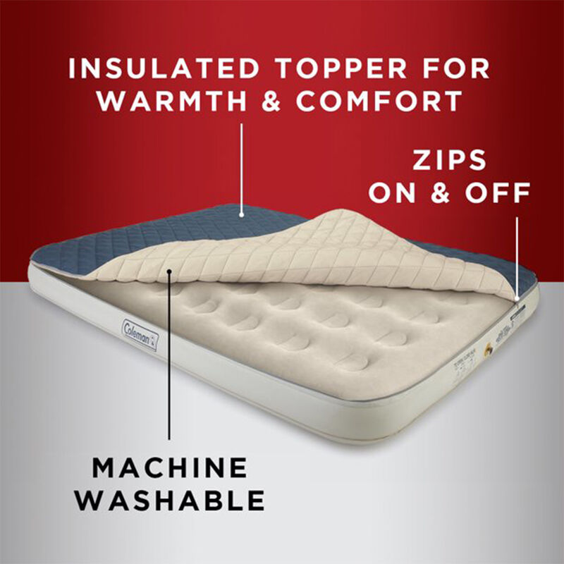 Coleman Air Mattress with Zip-On Insulation Topper and Air Pump, Queen image number 3