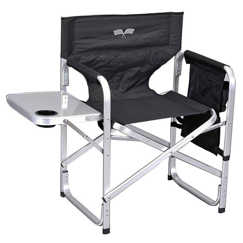 Ming's Mark Inc Director's Folding Chair, Black Flags image number 1