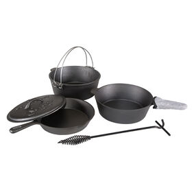Stansport Pre-Seasoned Cast Iron 6-Piece Cook Set