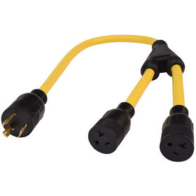 Valterra Mighty Cord Generator 30AM to 15/20 AF 3 Prong Y Adapter