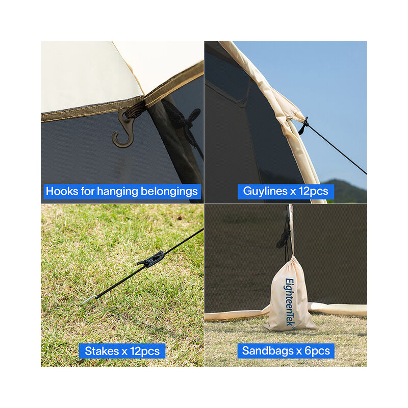 Eighteentek Pop-Up Screen House Tent, 10' x 10', Beige image number 4