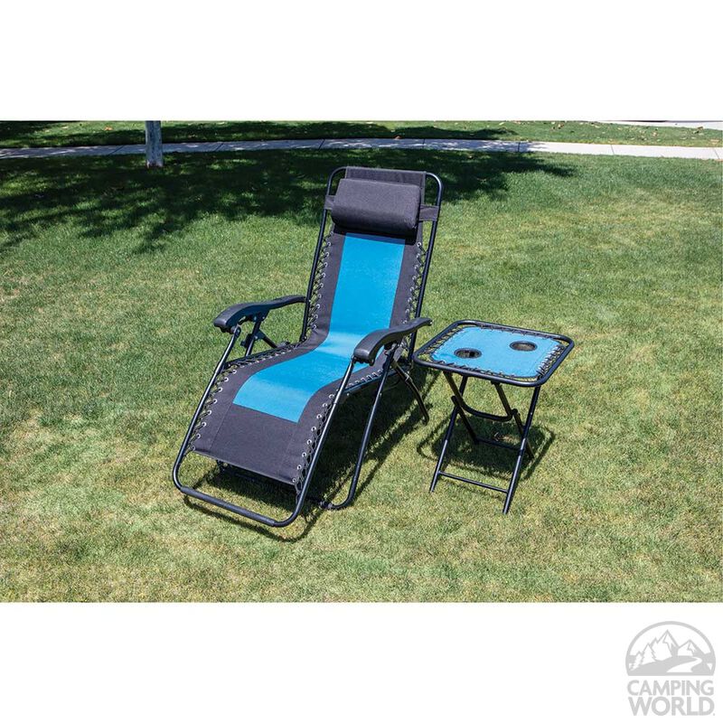 Duo-blend Recliner with Folding Bungee Table image number 6