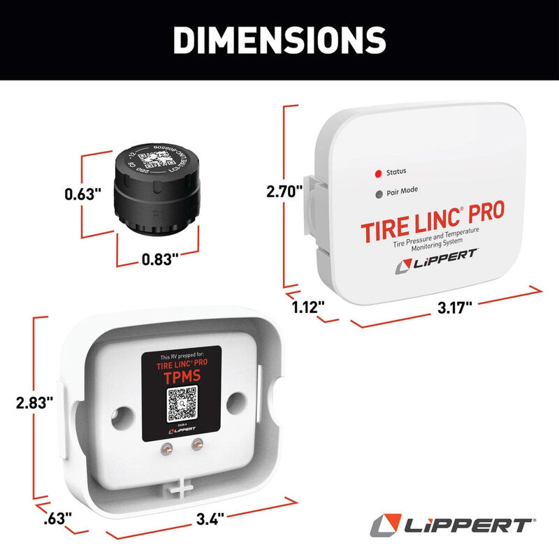 Lippert Tire Linc PRO RV TPMS Tire Pressure Monitoring System, 4-Tire Sensor Kit image number 2