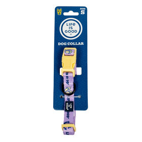 Life is Good Beach Icons Dog Collar, Lilac Purple, Small