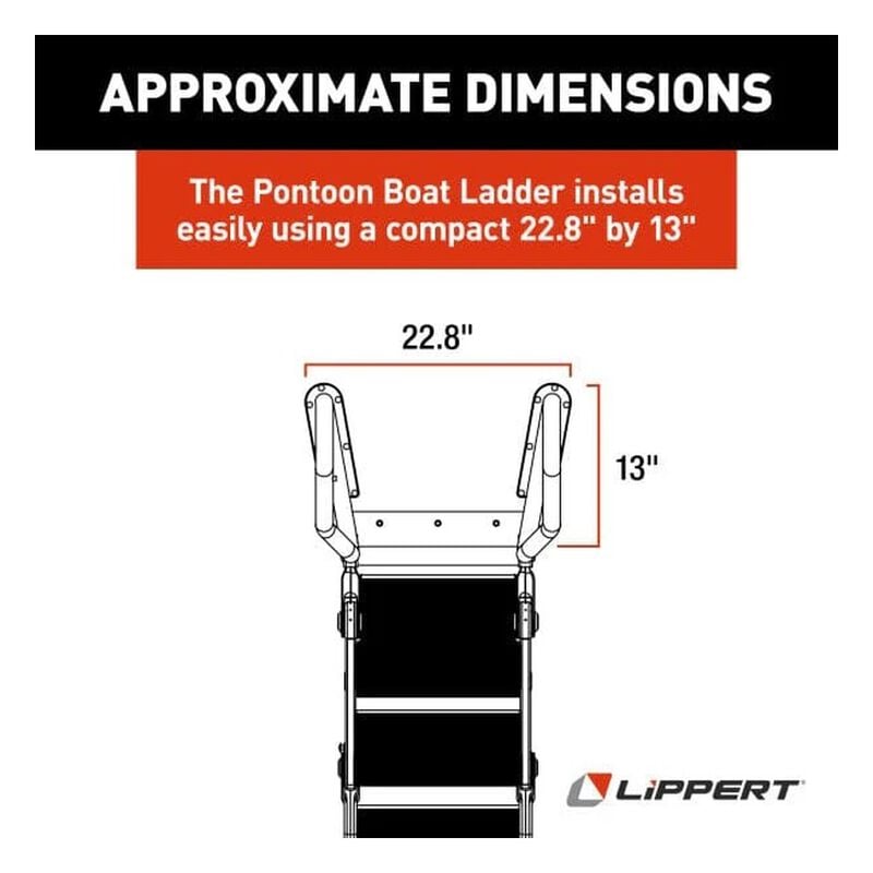 Lippert SureStep Free-Fit Pontoon Ladder, Black Handrails image number 4