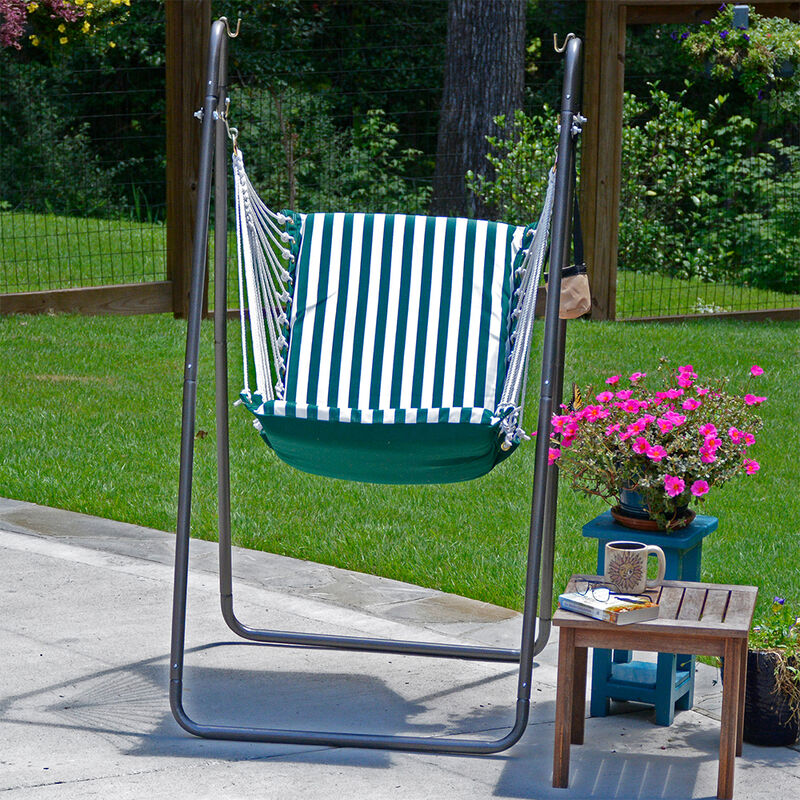 Algoma Sunbrella Soft Comfort Cushion Hanging Swing Chair and Stand image number 19