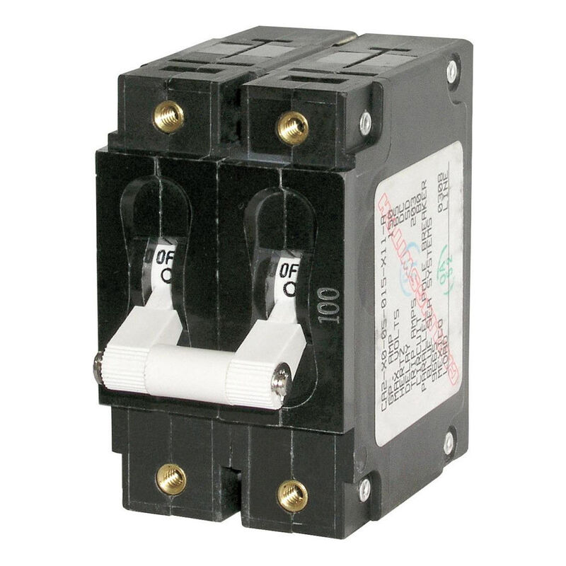 Blue Sea AC Circuit Breaker C-Series Toggle Switch, Double Pole, 30A image number 1