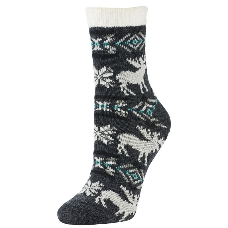 Sof Sole Women's Fireside Moose Stripe Crew Sock image number 1