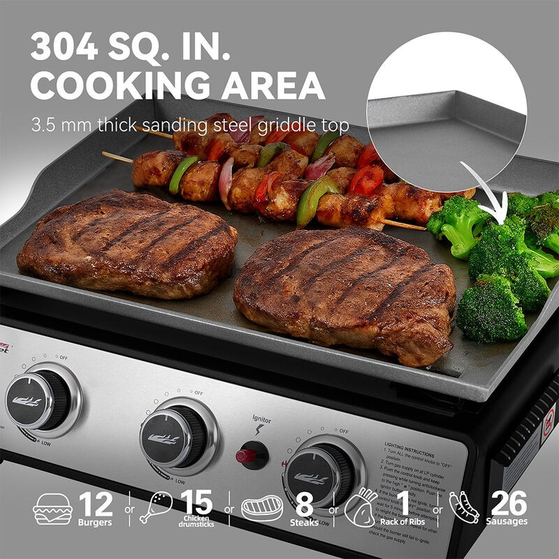 Royal Gourmet 24" Portable Gas Griddle w/ Hose & Cover image number 5