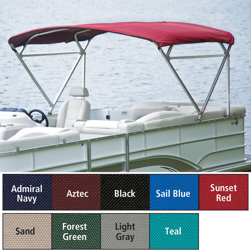 Traditional Pontoon Bimini Top, SurLast Polyester, 1-1/4" Free Standing 90"-96"W image number 1