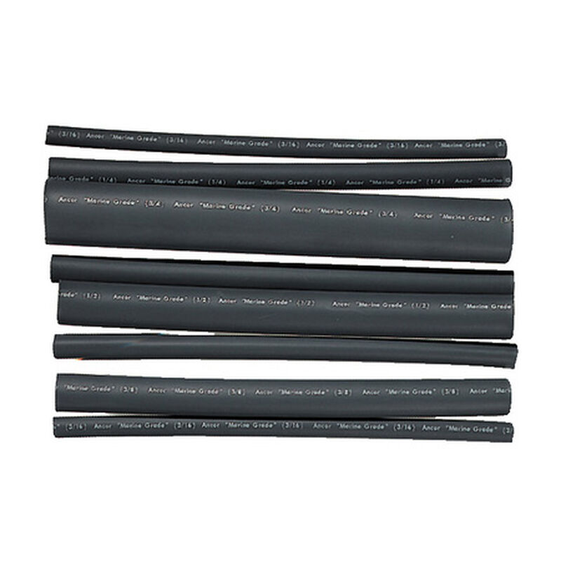 Ancor 3/16" - 1/2" Diameter Black Heat Shrink Tubing, 8 Per Pack image number 1
