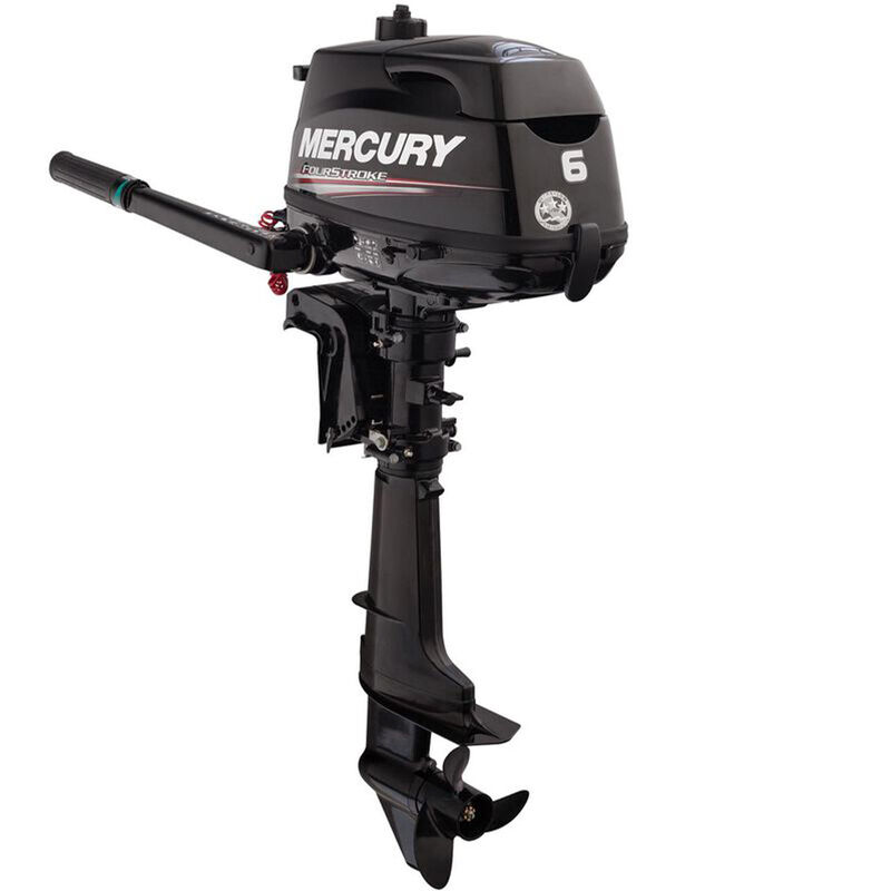 Mercury 6hp Tiller FourStroke Outboard Motor - 20" Shaft, Manual Tilt/Trim, Manual Start