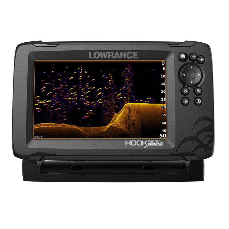Lowrance HOOK Reveal 7x Fishfinder w/ TripleShot Transom Mount Transducer image number 1