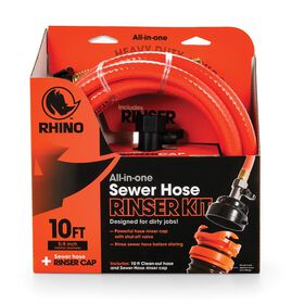 Camco RhinoFlex 10' Clean Out Hose with Rinser Cap