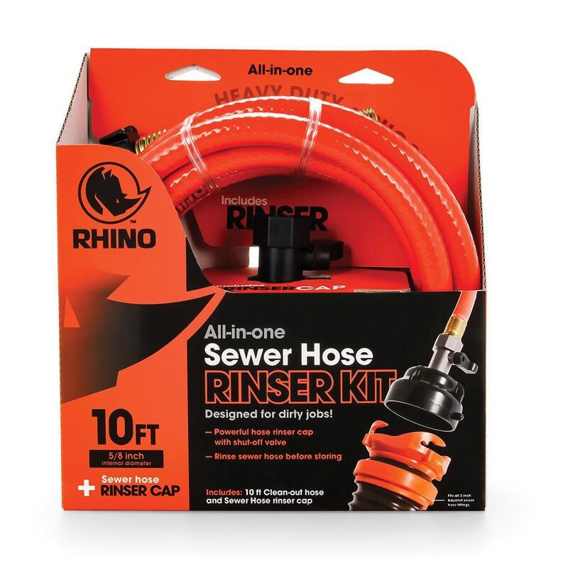 Camco RhinoFlex 10' Clean Out Hose with Rinser Cap image number 11