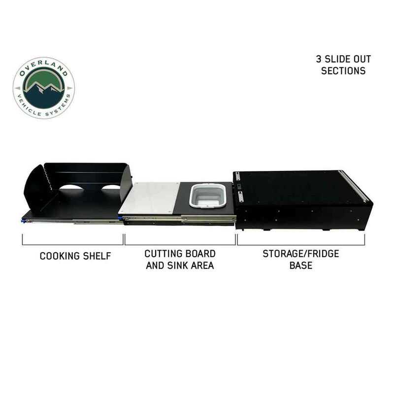 Overland Vehicle Systems Camp Cargo Box Kitchen with Slide Out Sink, Cooking Shelf, and Work Station image number 6