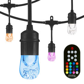 Enbrighten Seasons LED Color-Changing Cafe String Lights, 24'