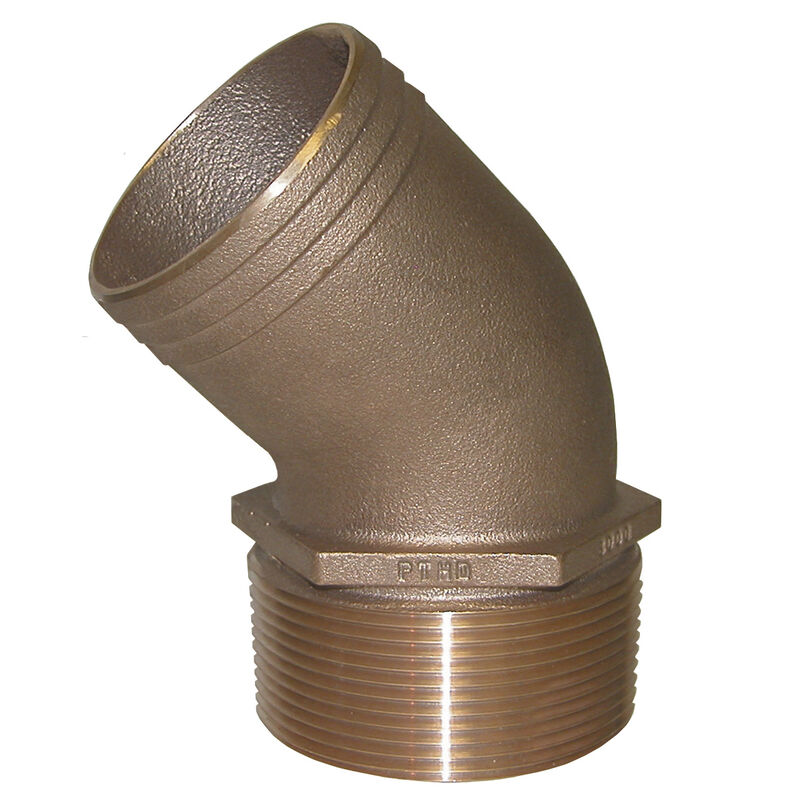 Groco 45&deg; Bronze Pipe to Hose Fitting image number 1