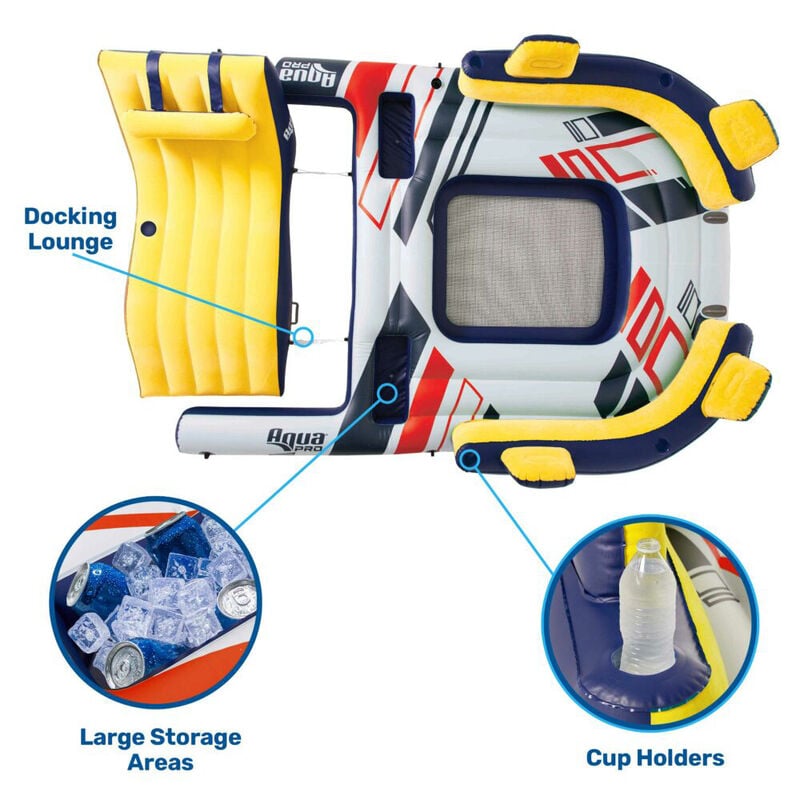 Aqua Pro 11' x 8' Inflatable Raft w/ Detachable Docking Lounge image number 3