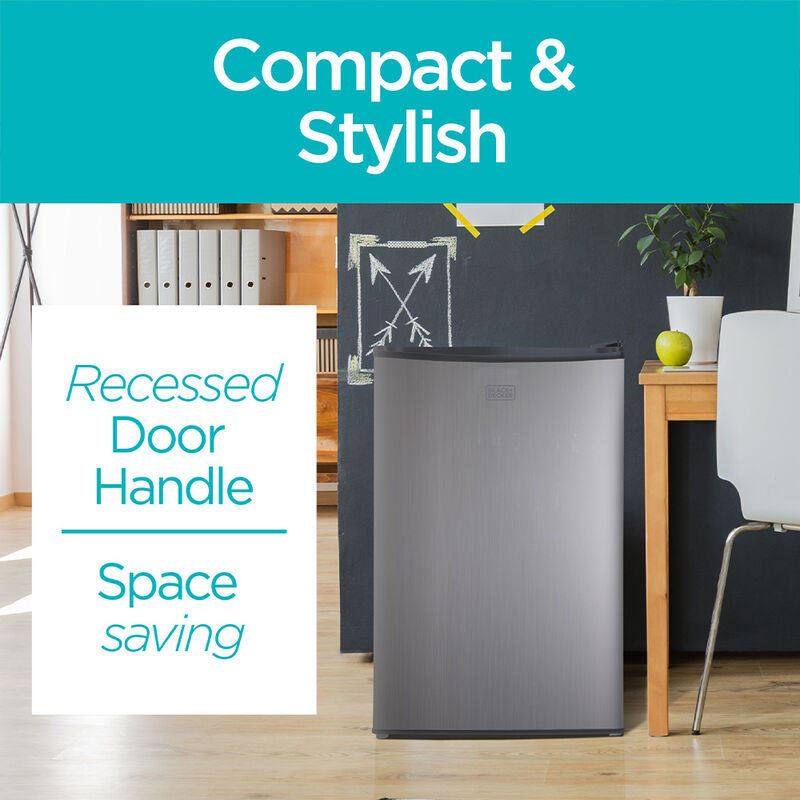 Black+Decker 4.3 cu. ft. Mini Refrigerator with Freezer, VCM Stainless Look image number 4