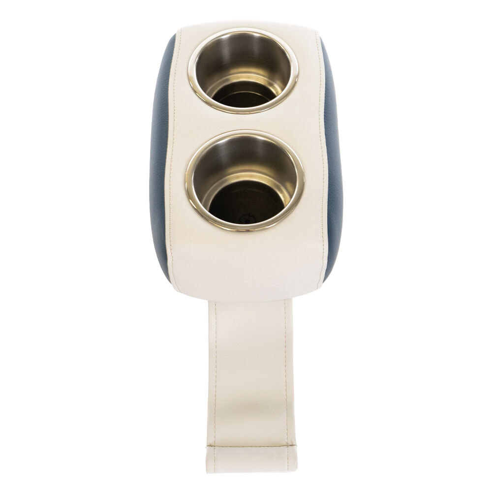 Pontoon Seat Portable Dual Cupholder White/Blue