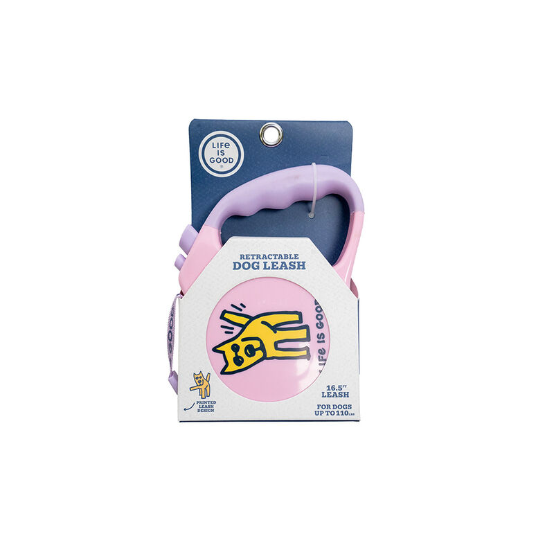 Life is Good 16' Retractable Leash, Pink image number 3