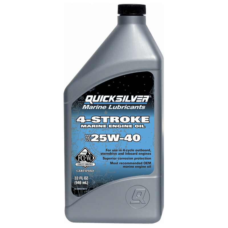 Quicksilver 4-Cycle SAE 25W-40 Sterndrive/Inboard Oil Quart image number 1