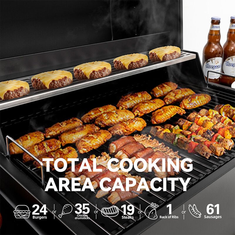 Royal Gourmet 24" Movable Charcoal Grill w/ Foldable Side Shelves image number 14