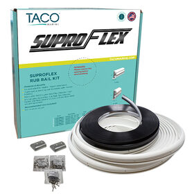 TACO Marine SuproFlex Small Rub Rail Kit, Frosty White, 1-19/32" x 25/32" x 60'
