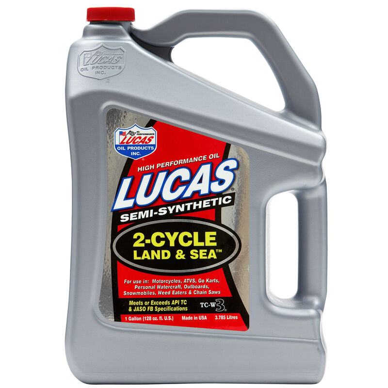Lucas Oil Semi-Synthetic TC-W3 2-Cycle Land And Sea Oil, Gallon image number 1